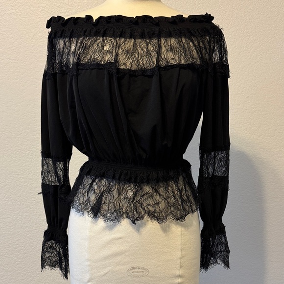 Moda International Tops - Moda International Black Lace Blouse